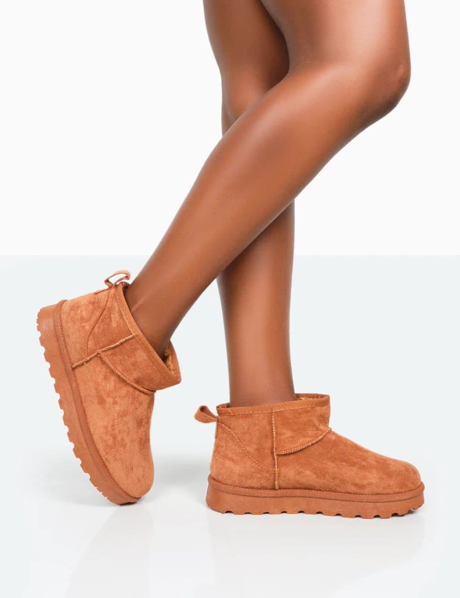 Public Desire Public Desire Chestnut Faux Suede Ankle Boots