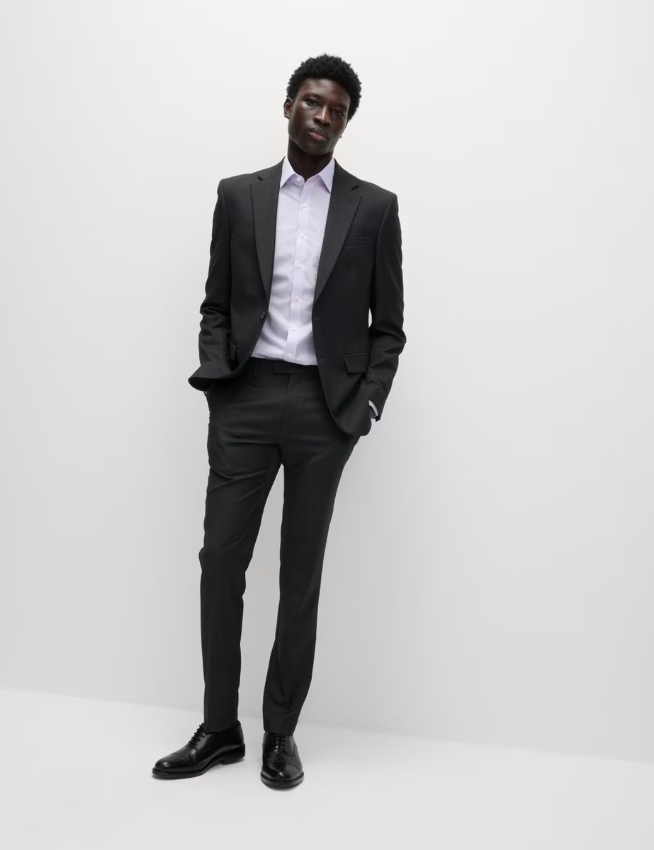 Marks & Spencer M&S 3 Pack Slim Fit Easy Iron Cotton Blend Shirts Lilac Mix - 2