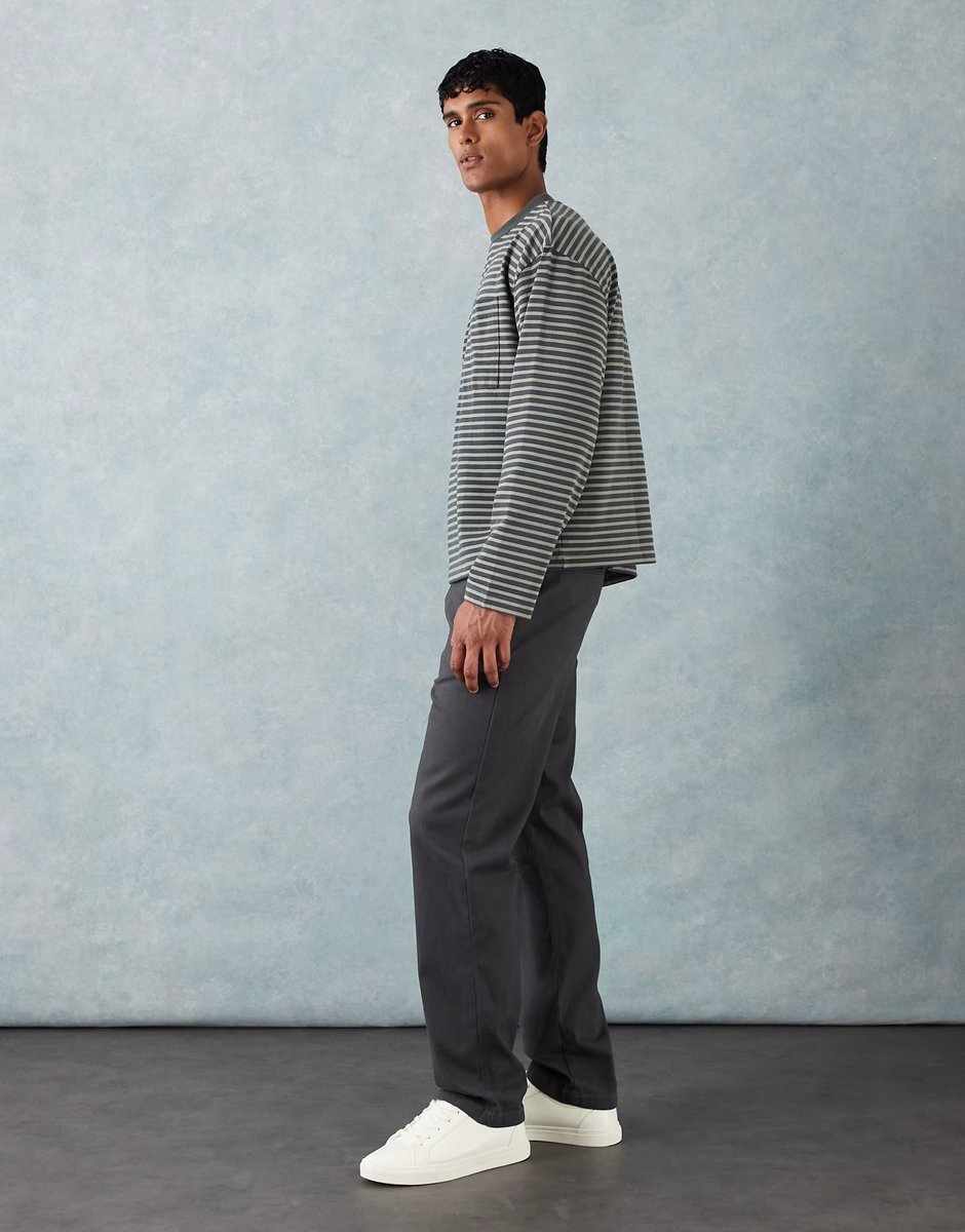 ASOS ASOS DESIGN straight chinos in charcoal - 3