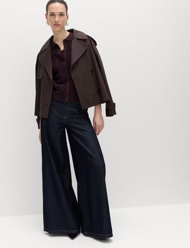 Marks & Spencer M&S Textured Collared Fitted Cardigan Raisin - 3