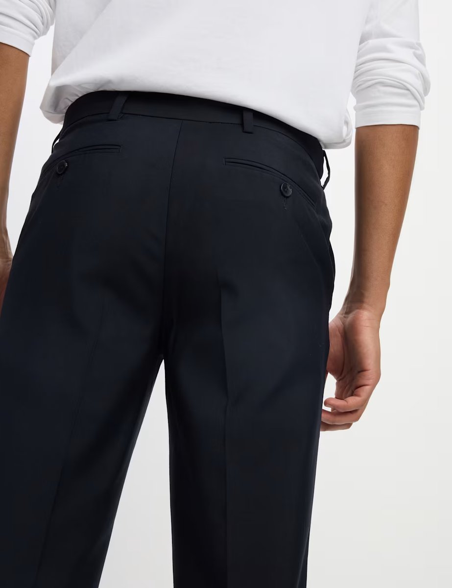Marks & Spencer M&S Slim Fit Crease Resist Smart Trousers Navy - 2