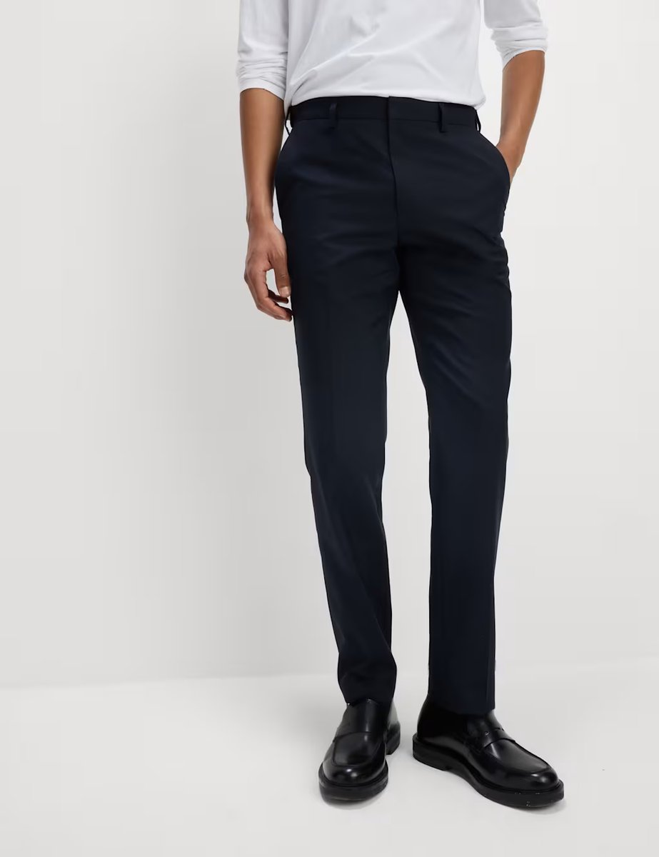 Marks & Spencer M&S Slim Fit Crease Resist Smart Trousers Navy - 3