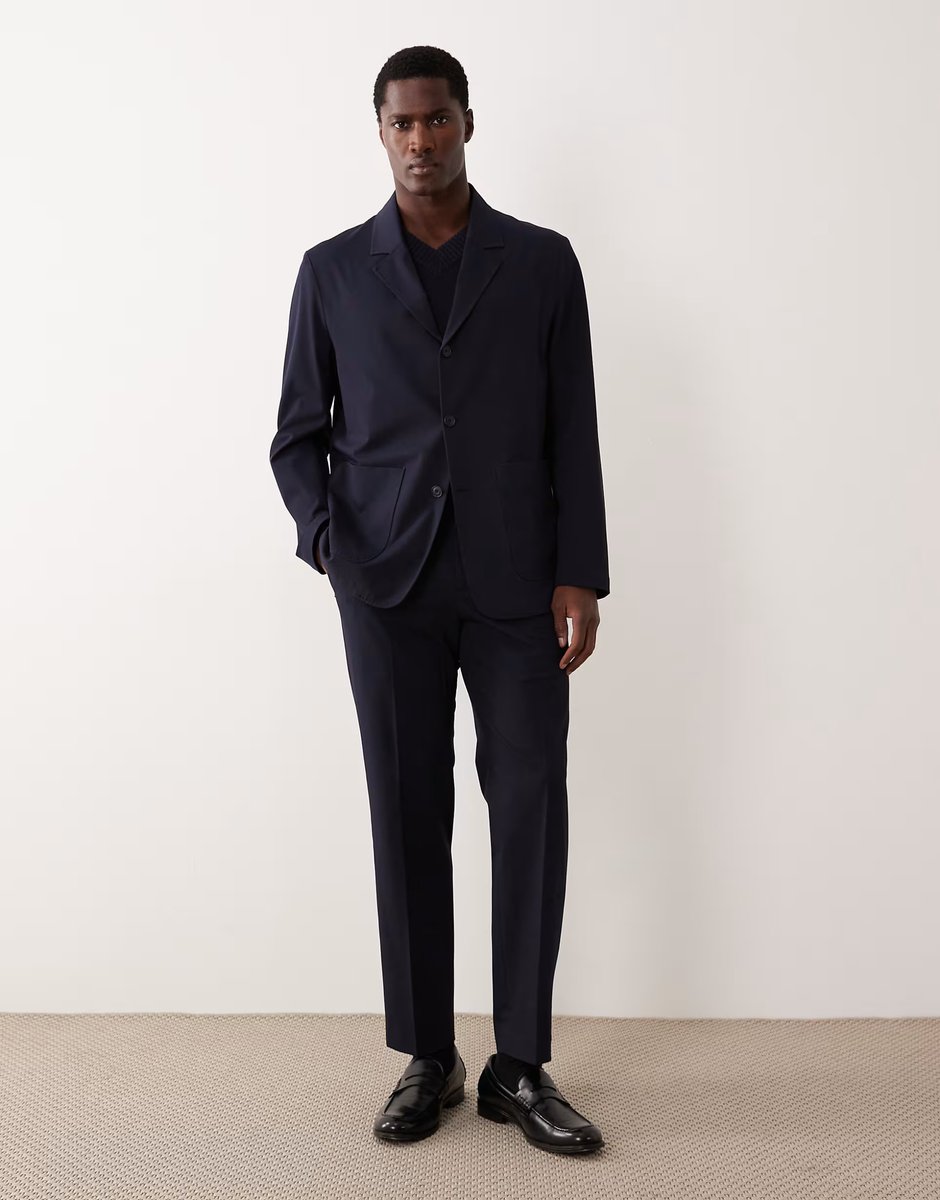 ASOS Mango Parioli slim fit tailored blazer co-ord in blue - 2