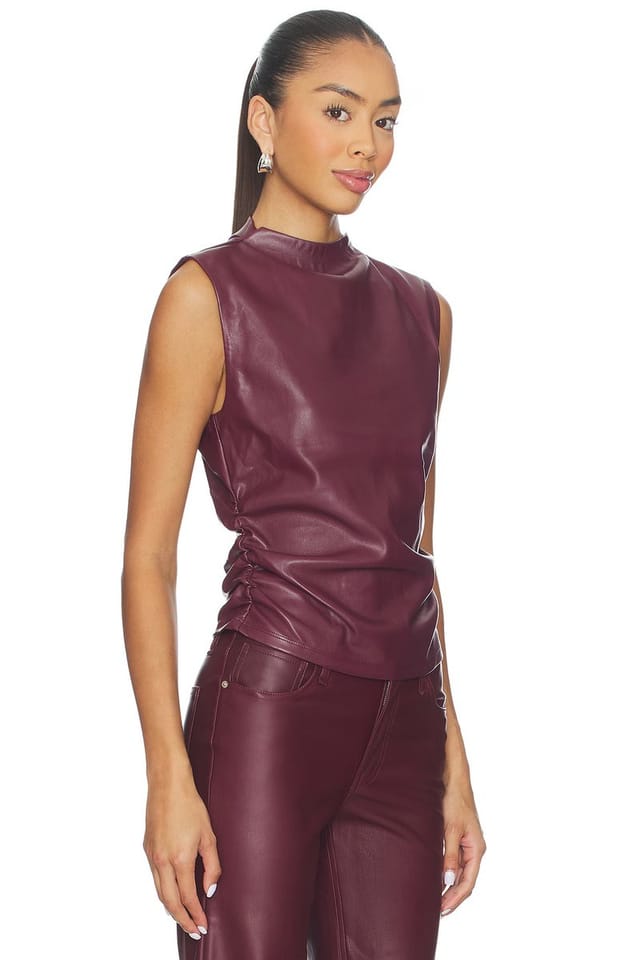revolve Vegan Leather Top - 2