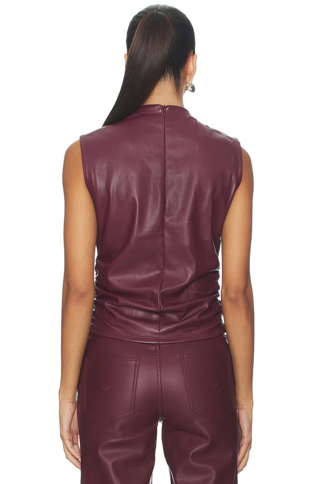 revolve Vegan Leather Top - 3