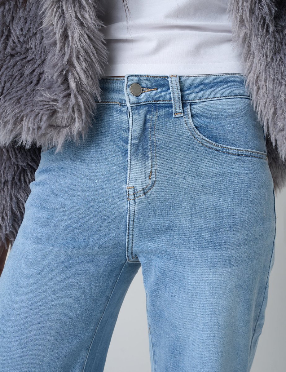 Public Desire Wide Leg High Rise Denim Jeans Blue - 4