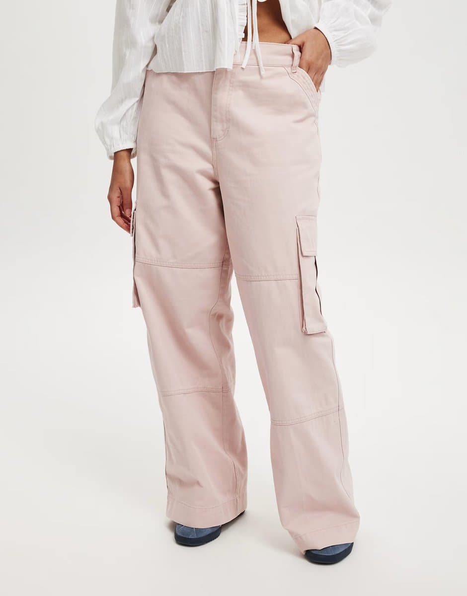 ASOS Cotton On Benny cargo pant in pink  - PINK