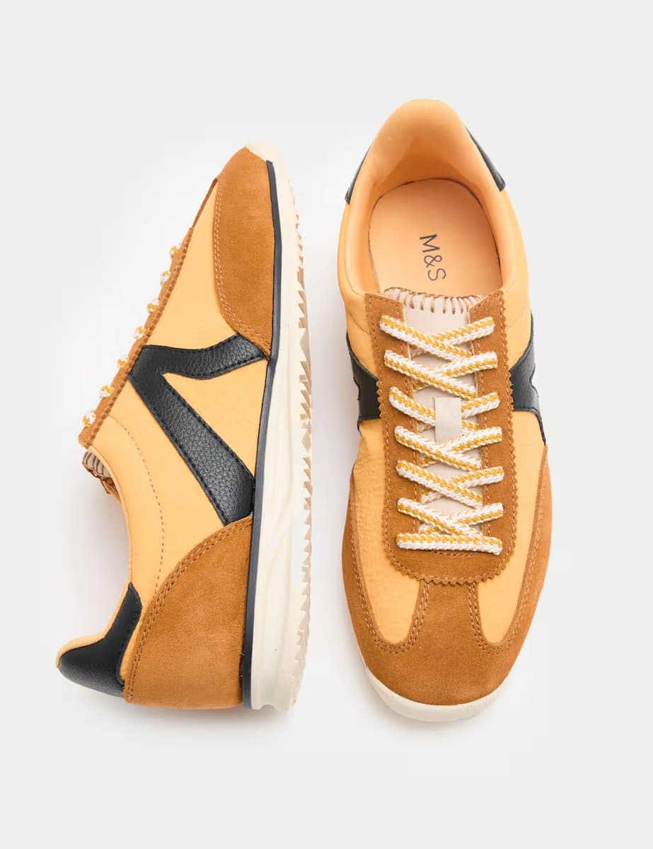 Marks & Spencer M&S Suede Side Detail Trainers Yellow