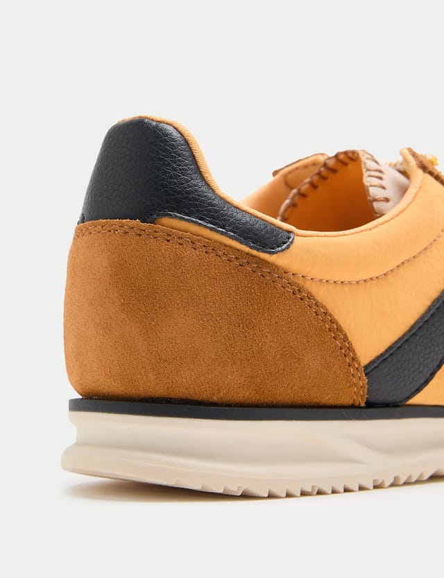 Marks & Spencer M&S Suede Side Detail Trainers Yellow - 2