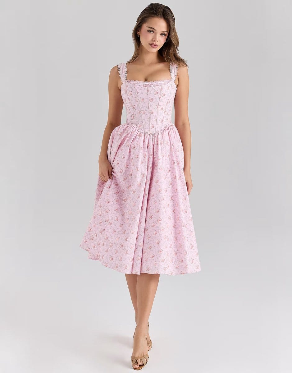 pink rose print