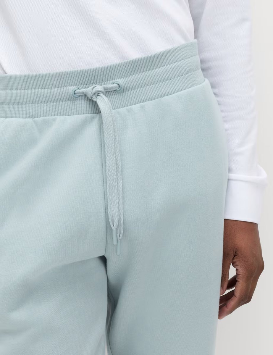 Marks & Spencer M&S Cotton Rich Relaxed Fit Straight Leg Joggers Soft Blue - 4