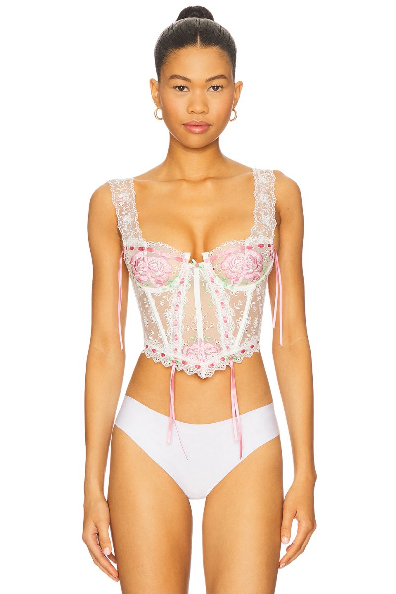 revolve Rose Milk Eyelet Bustier - 2