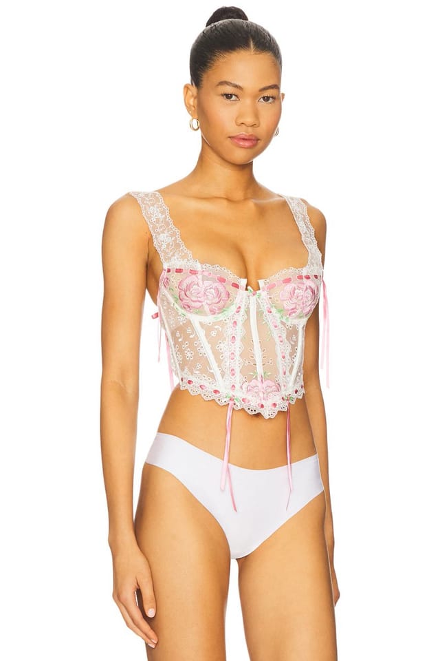revolve Rose Milk Eyelet Bustier - 3