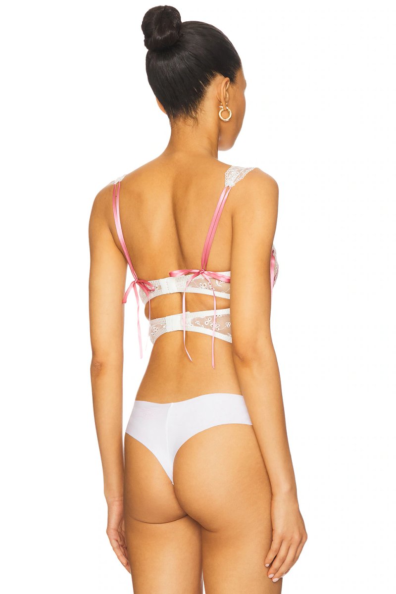 revolve Rose Milk Eyelet Bustier - 4