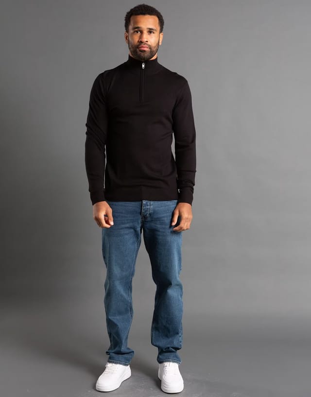 ASOS French Connection 1/2 zip knitted jumper in black - 2