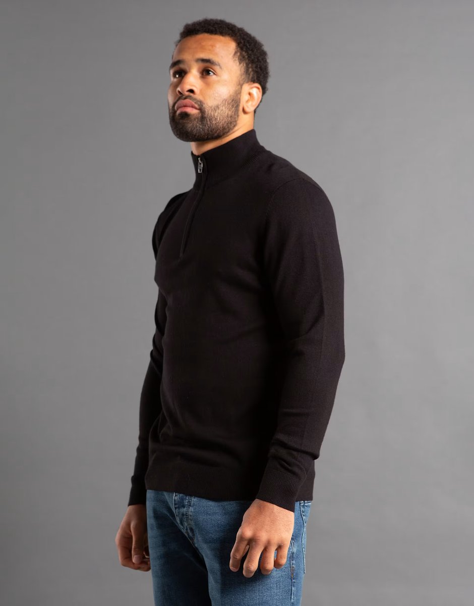 ASOS French Connection 1/2 zip knitted jumper in black - 3
