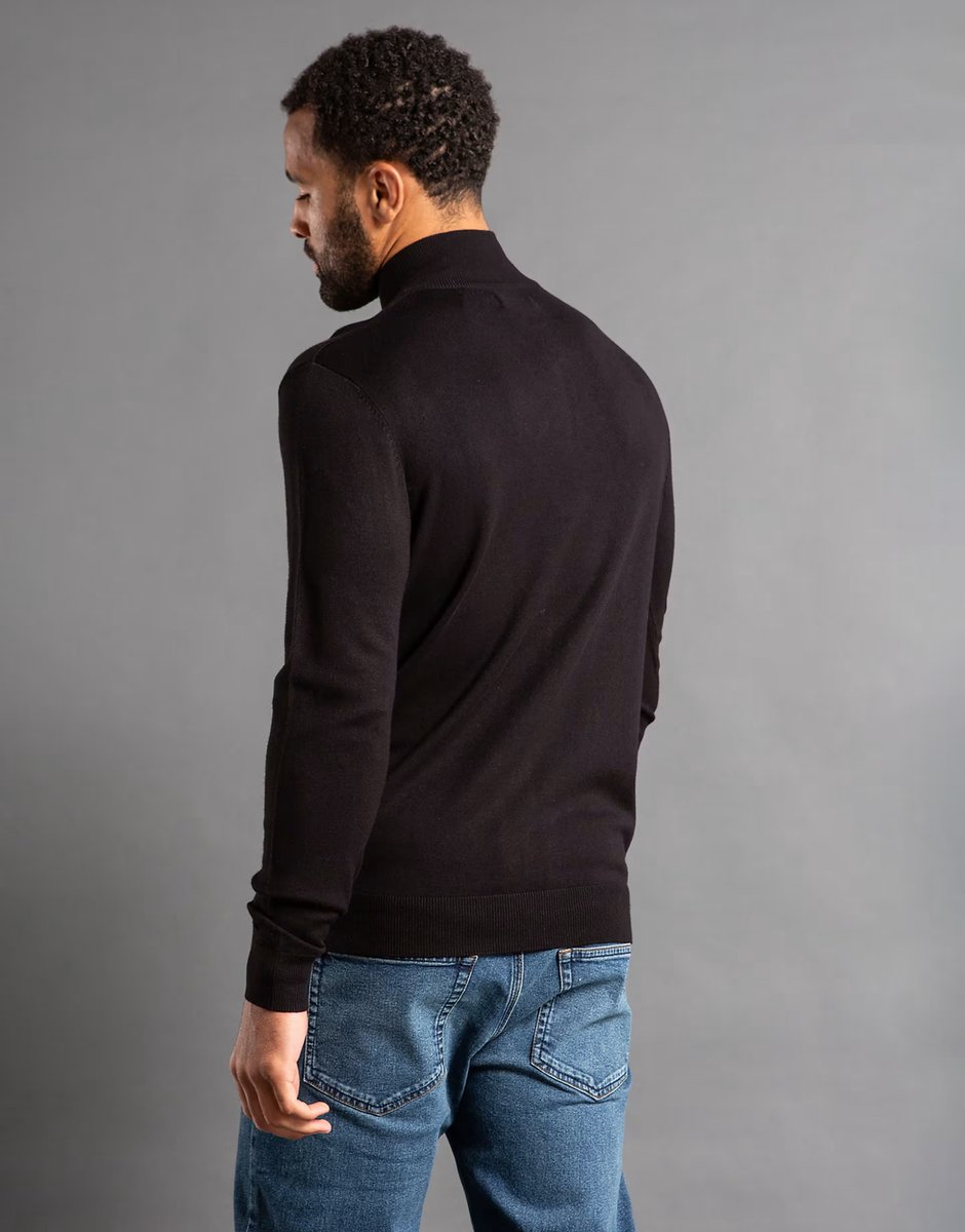 ASOS French Connection 1/2 zip knitted jumper in black - 4