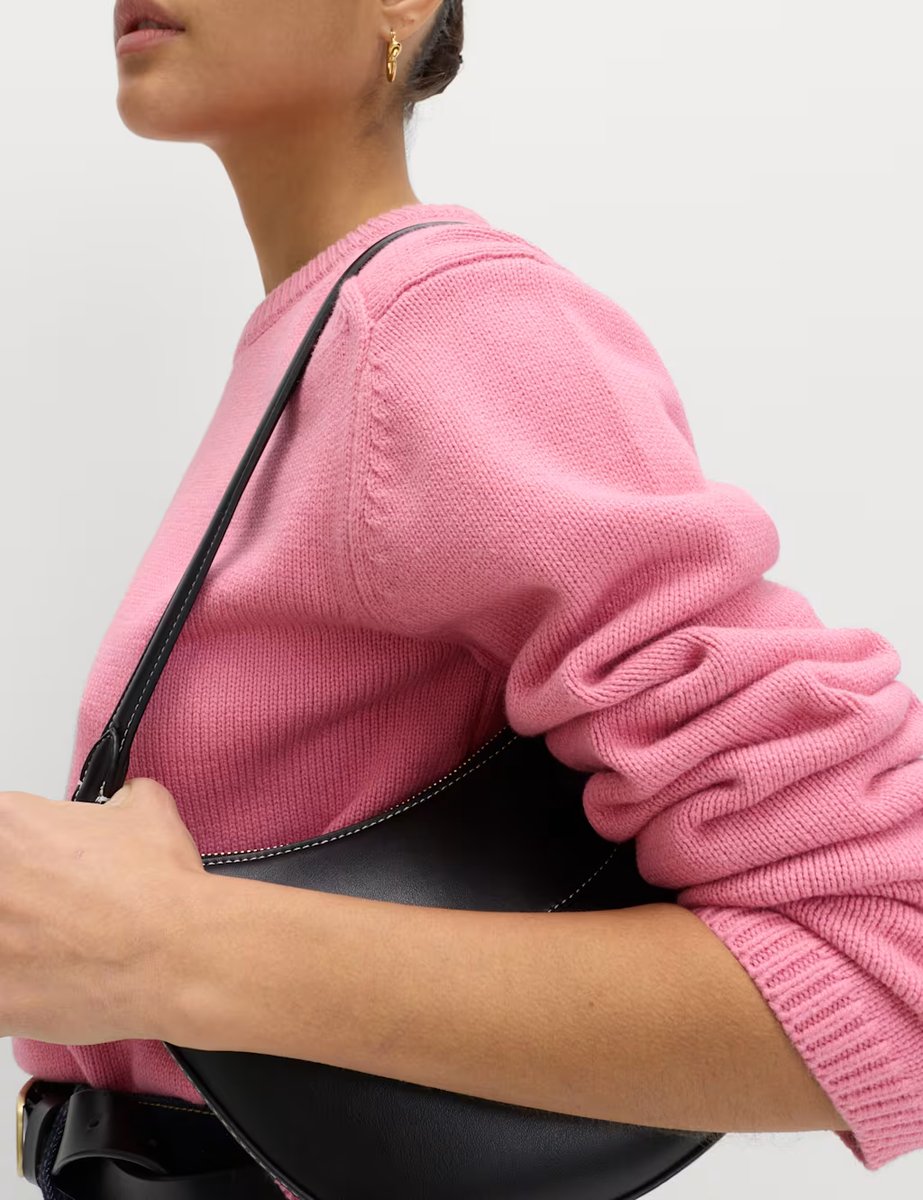 Marks & Spencer M&S Cotton Rich Cropped Jumper Medium Rose - 3