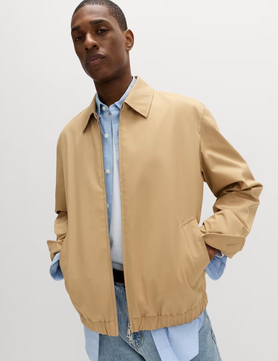 Marks & Spencer M&S Light Caramel Pure Cotton Harrington Jacket