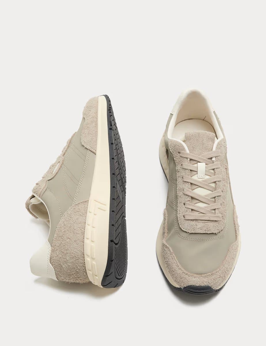 Marks & Spencer M&S Grey Lace-Up Trainers with Freshfeet Technology