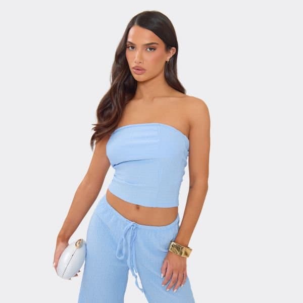 EGO EGO Elegant Bandeau Top in Blue