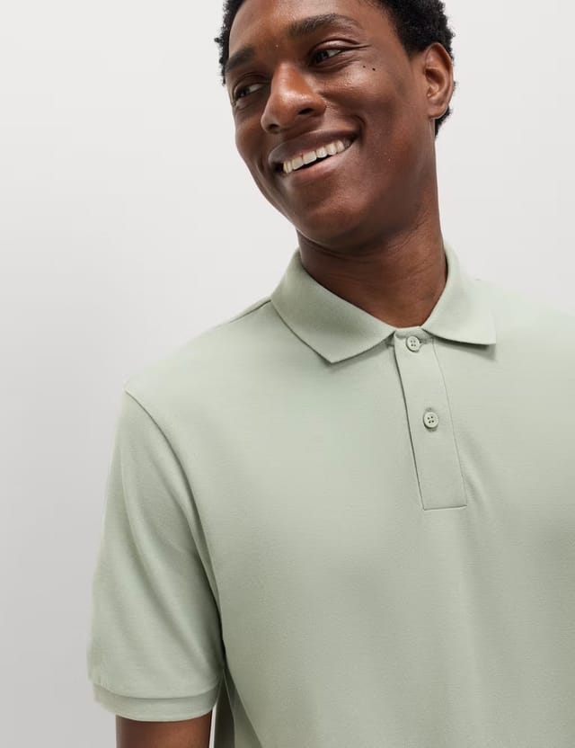 Marks & Spencer M&S Ultimate Regular Fit Pique Polo Shirt Pistachio - 2