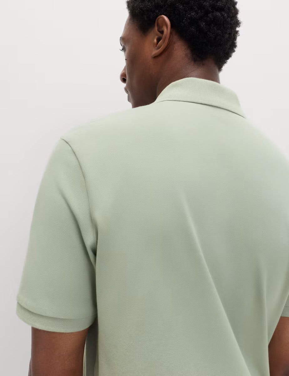 Marks & Spencer M&S Ultimate Regular Fit Pique Polo Shirt Pistachio - 4