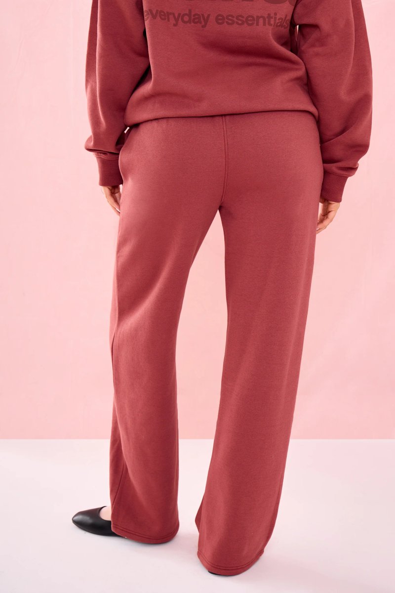 Kaiia Kaiia Matte Slogan Wide Leg Joggers Toast - 4