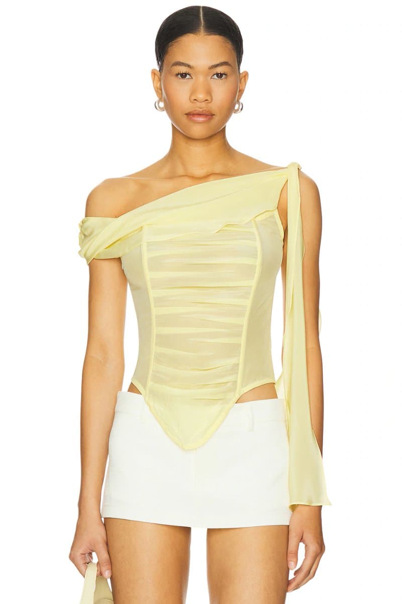 revolve Revolve Chiffon Top in Pastel Yellow