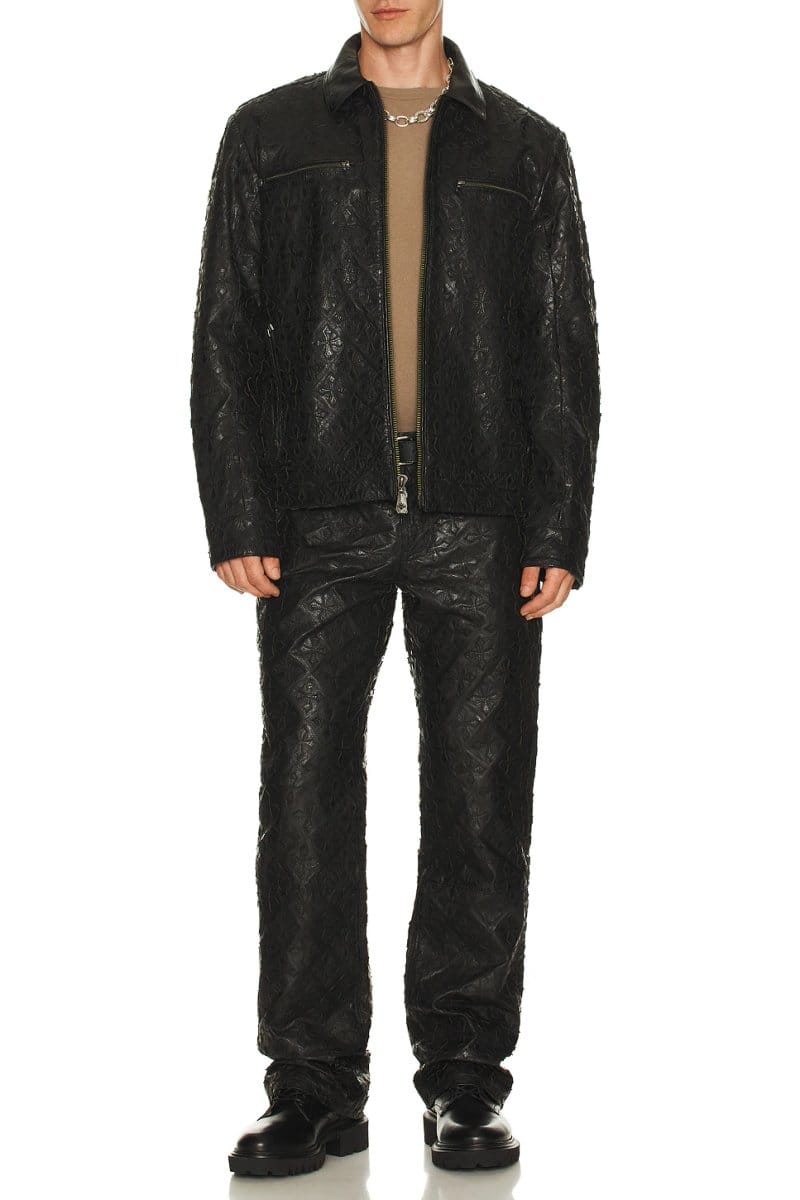 revolve Quilted Cross Leather Pant - 4