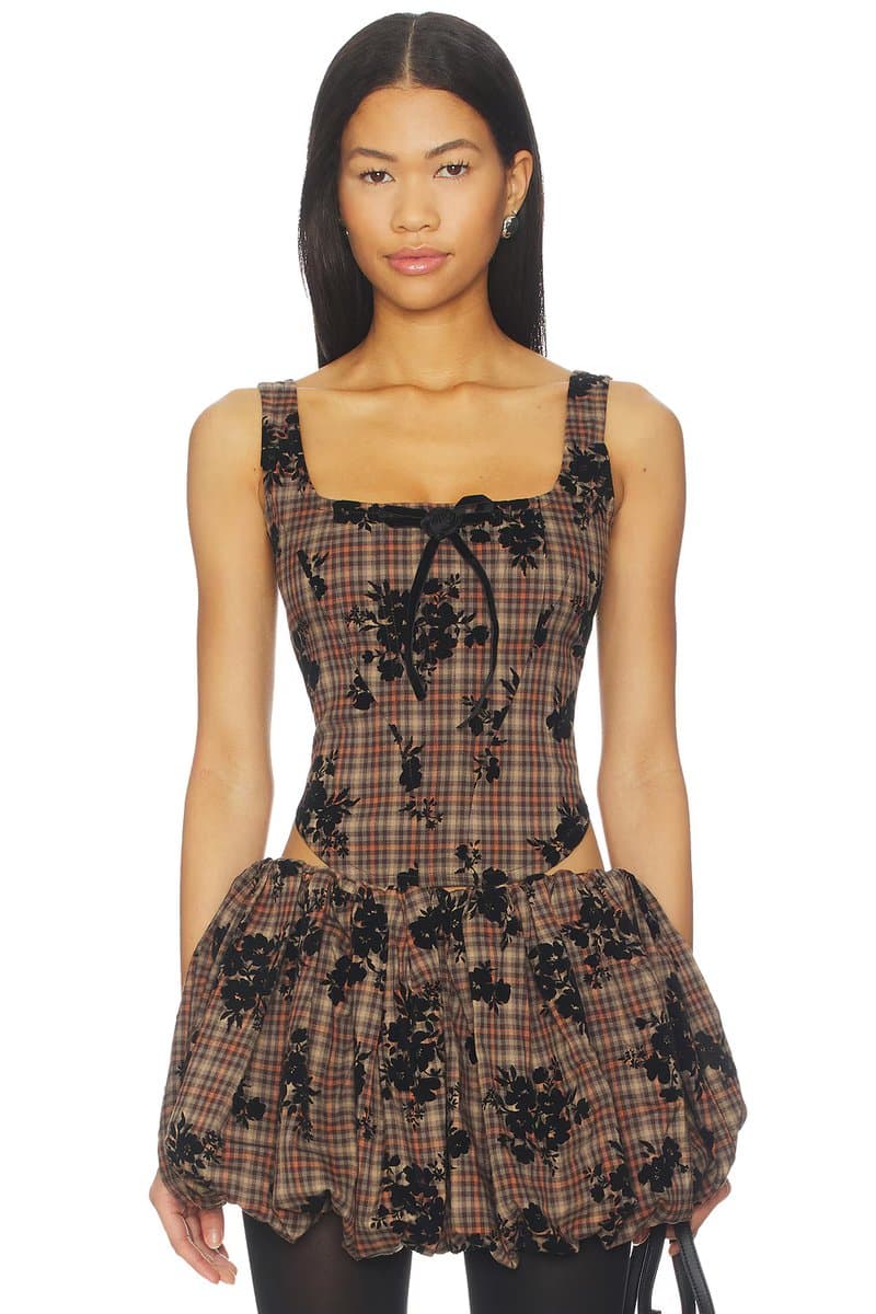 revolve Classy Check Corset Top