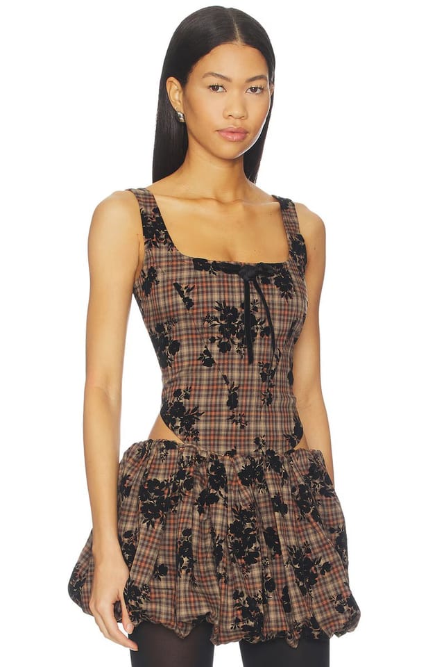 revolve Classy Check Corset Top - 2