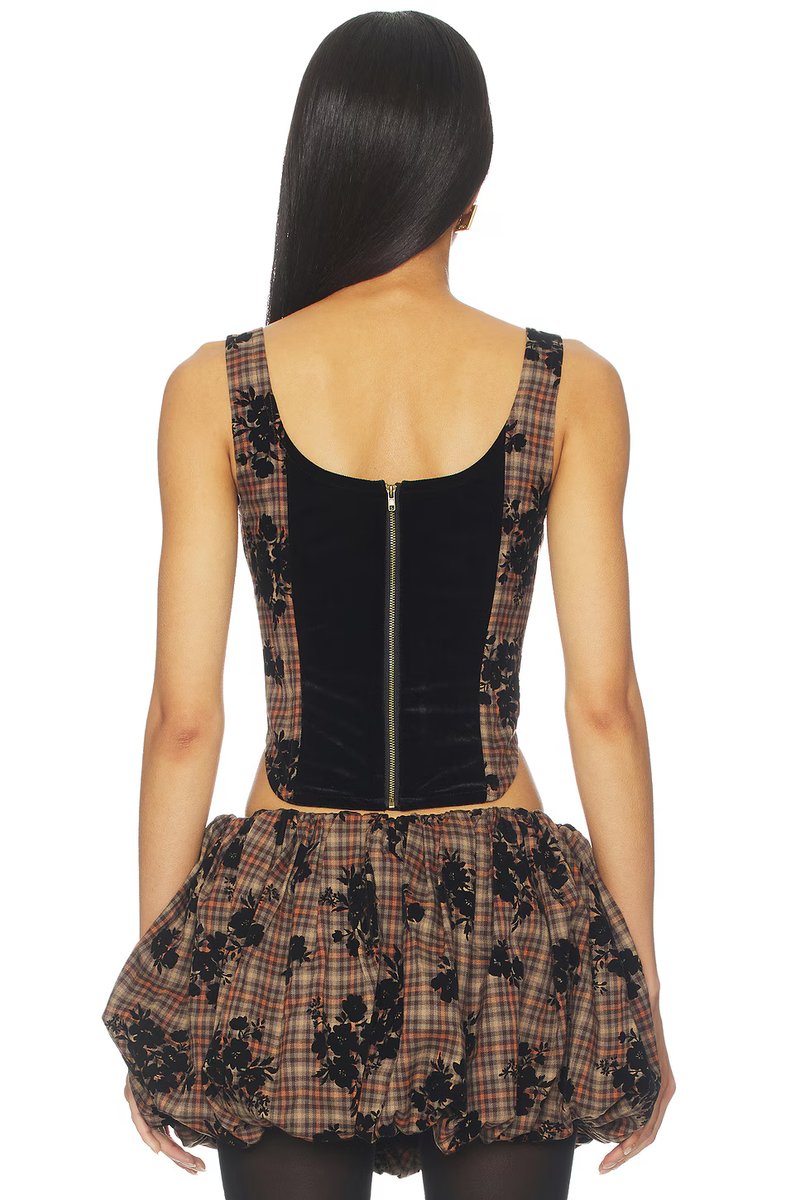 revolve Classy Check Corset Top - 3