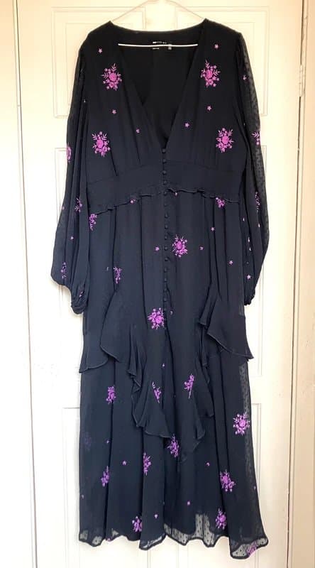ASOS ASOS embroidered floral vintage style dress size uk 18