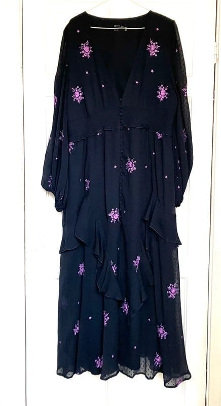 ASOS ASOS embroidered floral vintage style dress size uk 18 - 2