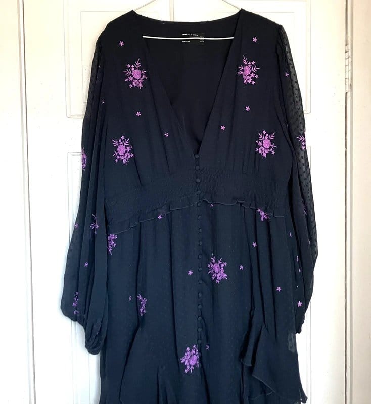 ASOS ASOS embroidered floral vintage style dress size uk 18 - 4