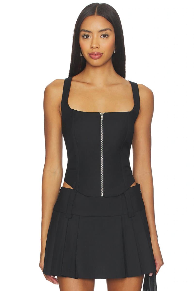 revolve Revolve BY.DYLN Corset Top with Zipper in Black