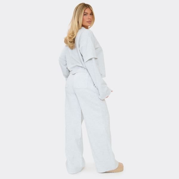 EGO POCKET DETAIL WIDE LEG JOGGERS IN GREY, Women's Size UK 6 - 2