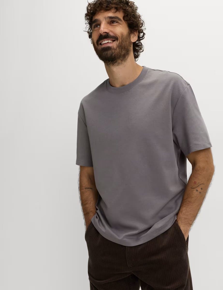 Marks & Spencer M&S Mid Grey Cotton Blend Performance T-Shirt