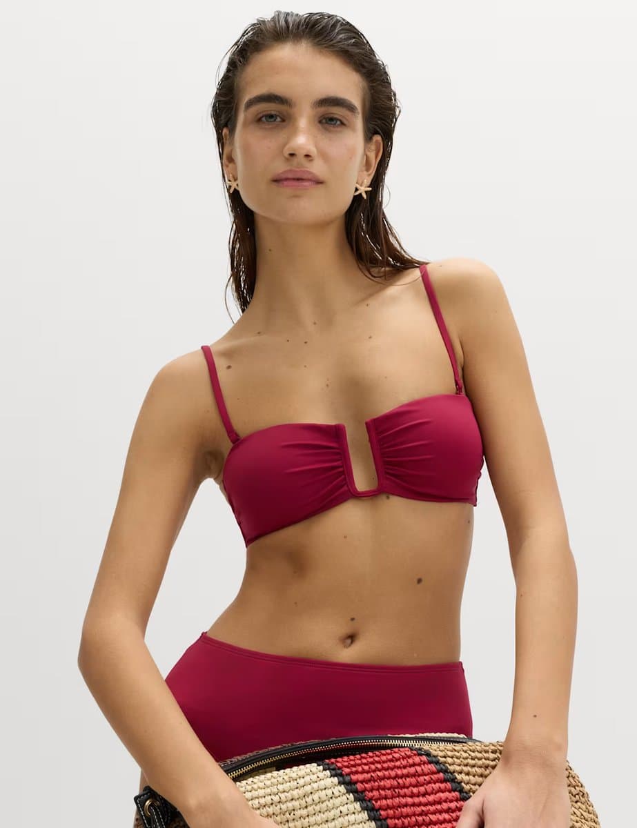 Marks & Spencer M&S Raspberry Padded U-Notch Bandeau Bikini Top