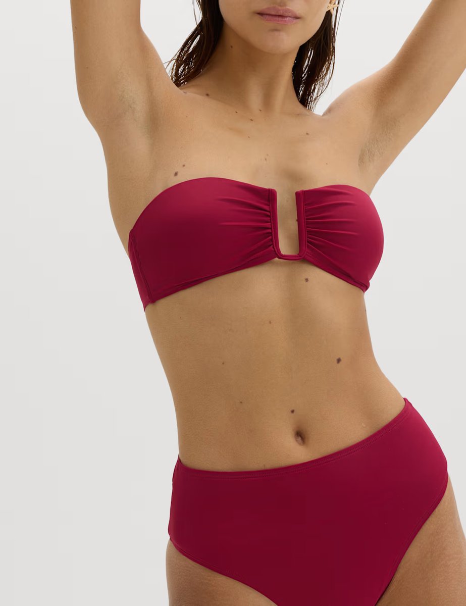 Marks & Spencer M&S Padded U-Notch Bandeau Bikini Top Raspberry - 3