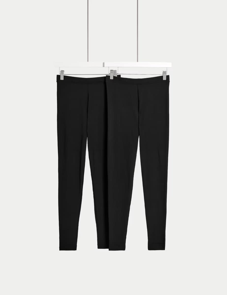 Marks & Spencer M&S 2 Pack High Waisted Leggings Black/Black