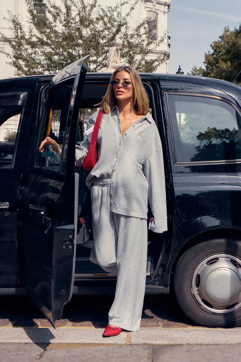 Kaiia Kaiia Supersoft Button Down Shirt Grey Marl - 3