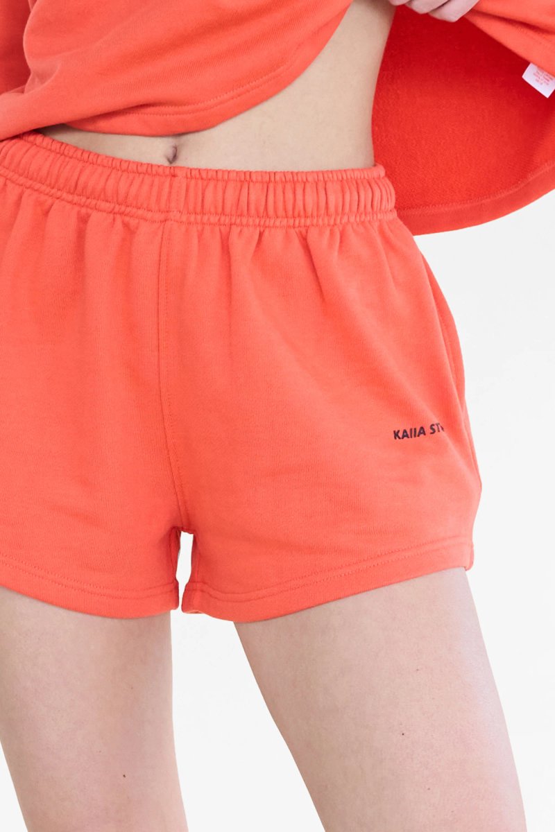 Kaiia Kaiia Studio Mini Sweat Shorts Orange - 2