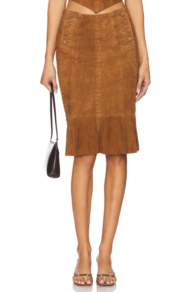 revolve Handkerchief Leather Skirt