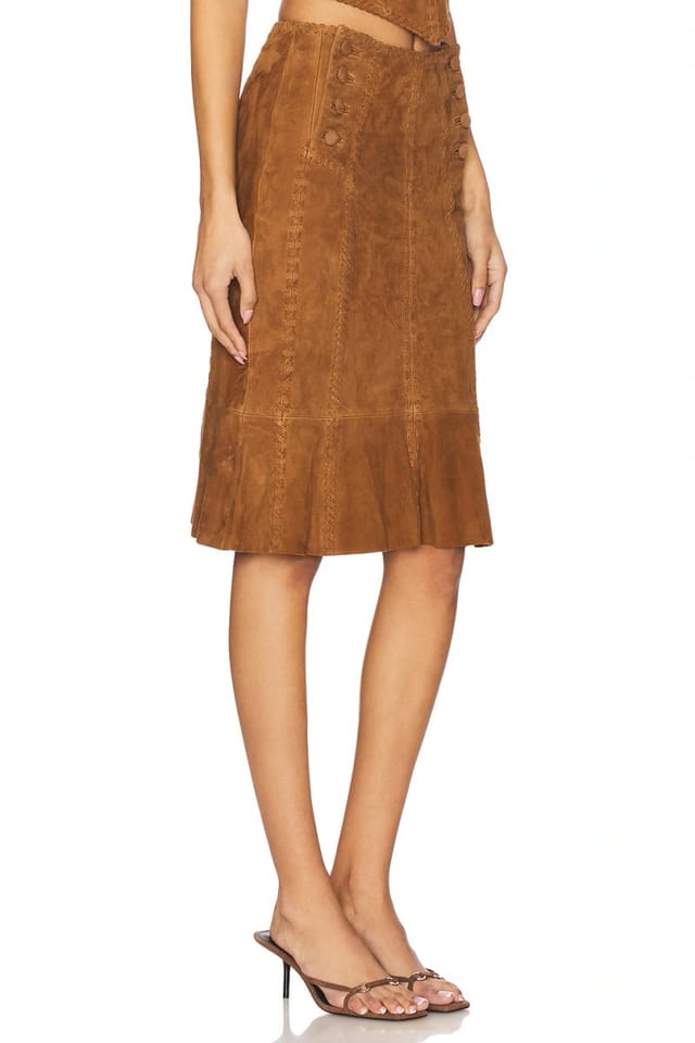 revolve Handkerchief Leather Skirt - 2