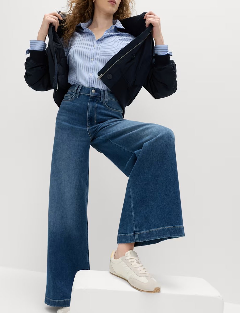 Marks & Spencer M&S High Waisted Wide Leg Jeans Medium Indigo - 2