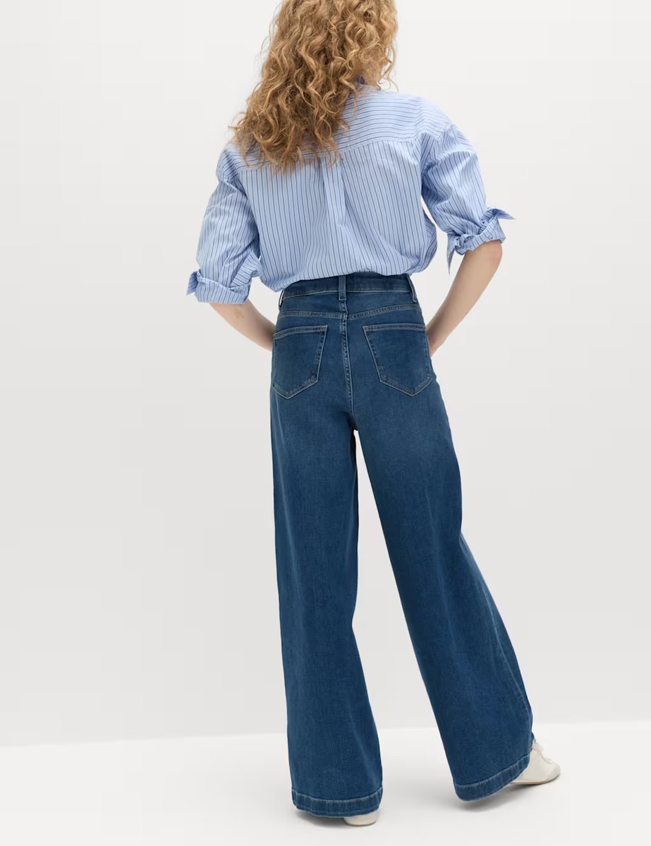 Marks & Spencer M&S High Waisted Wide Leg Jeans Medium Indigo - 4