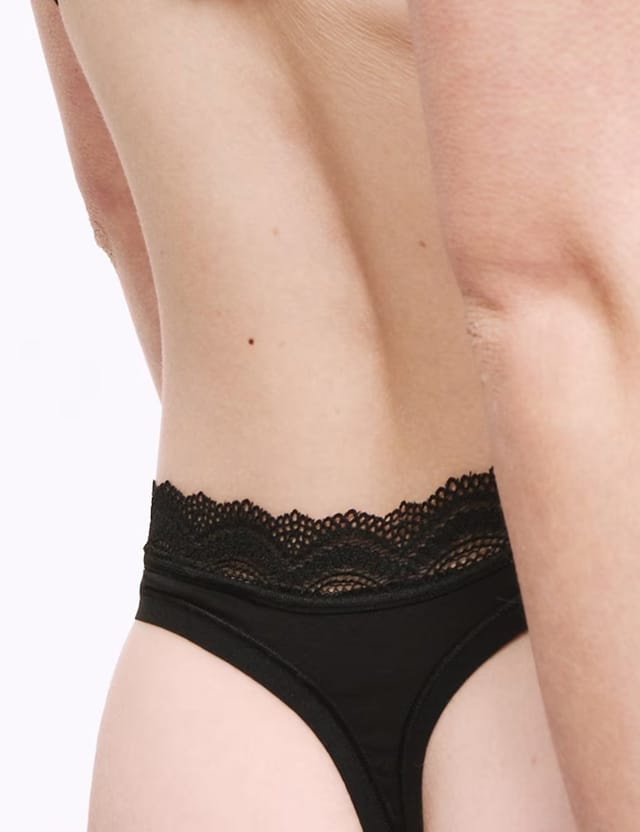 Marks & Spencer M&S 3pk Light Absorbency Period Thongs Black - 3
