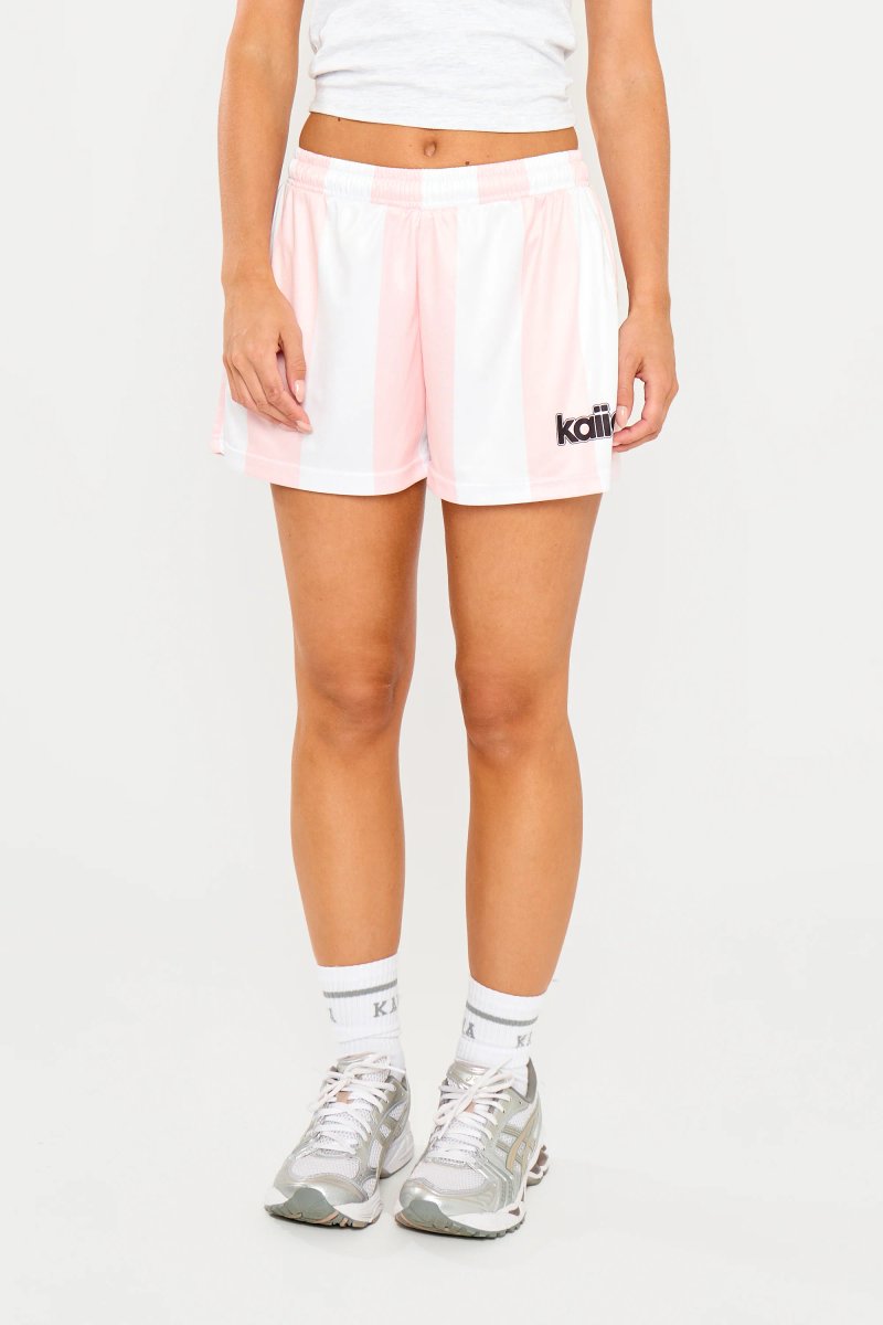 Kaiia Kaiia Mini Football Shorts Pink Stripe - 4